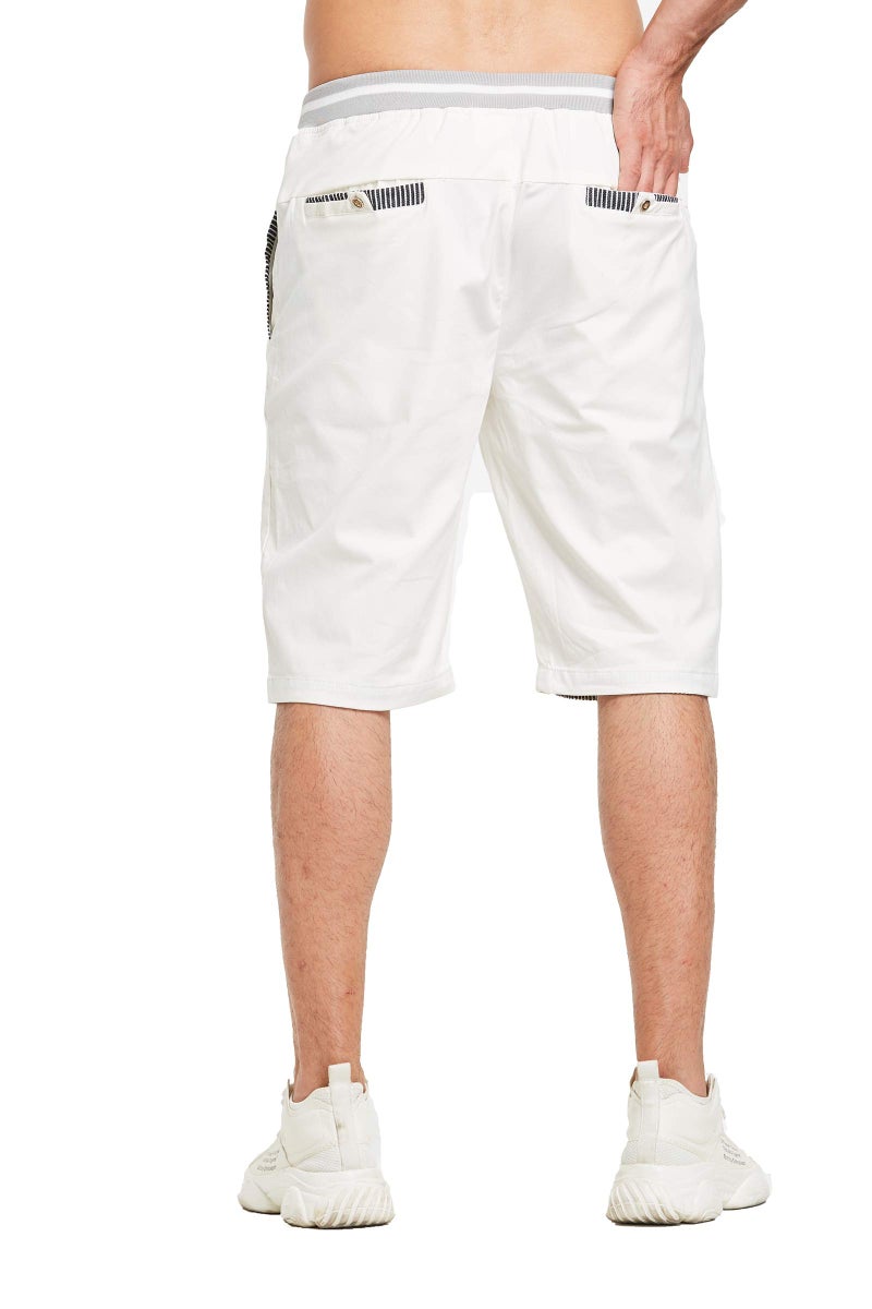 Tansozer Men's Shorts Casual Classic Fit Drawstring Summer Beach Shorts with Elastic Waist and Pockets (White, XX-Large) - Image 5